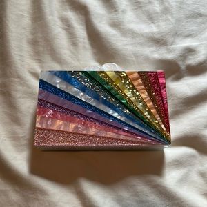 Rainbow acrylic clutch